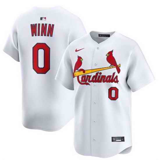 Men St  Louis Cardinals 0 Masyn Winn White Home Limited Stitched Baseball Jersey