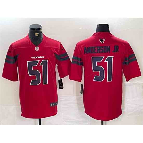 Men Houston Texans 51 Will Anderson Jr  Red Vapor Untouchable Stitched Footb
