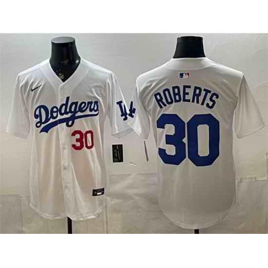 Men Los Angeles Dodgers  30 Dave Roberts White 2026 Home Limited Stitched Baseball Jersey