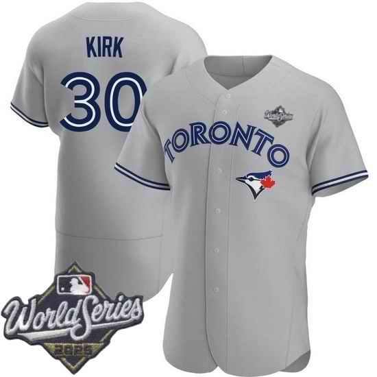 Men Nike Toronto Blue Jays #30 Alejandro Kirk Gray Home Stitched Cool Base Player Jersey