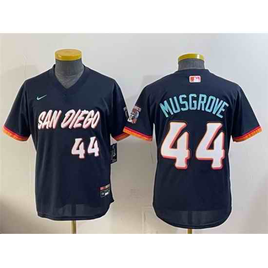 Youth San Diego Padres 44 Joe Musgrove Obsidian 2026 City Connect Stadium Stitched Baseball Jersey