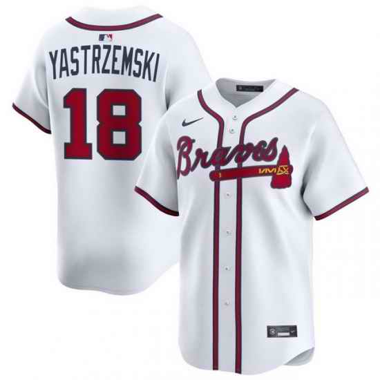 Men Atlanta Braves Nike Alternate Limited Jersey White Yastrzemski Mike 18