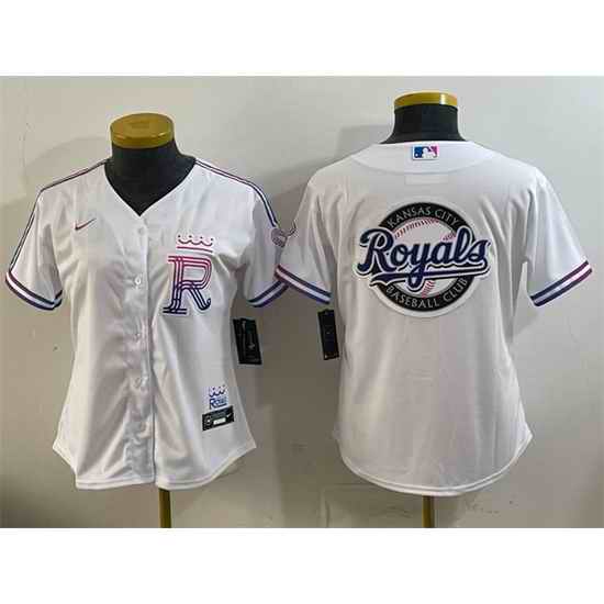 Youth Kansas City Royals Team Big Logo White 2026 City Connect Stadium Stitched Baseball JerseyS