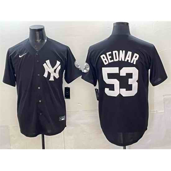 Men New York Yankees 53 David Bednar Black Stitched Baseball Jersey