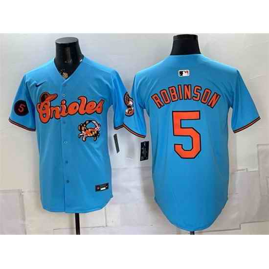 Men Baltimore Orioles  5 Brooks Robinson Blue With Patch Vapor Premier Limited Stitched Baseball Jersey
