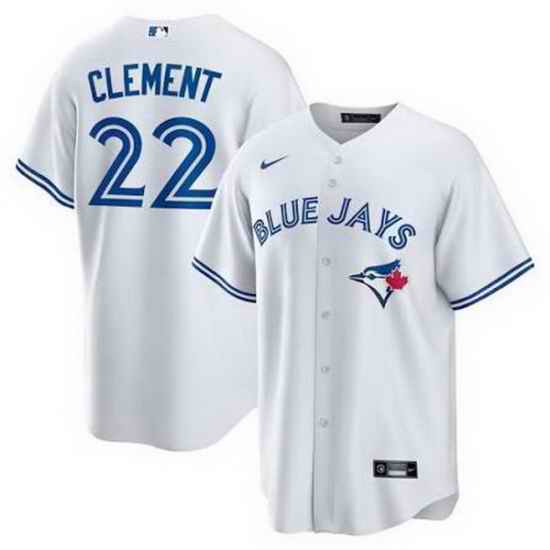 Men Toronto Blue Jays 22 Ernie Clement White MLB Cool base Jersey