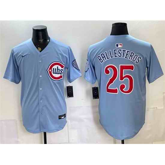 Men Chicago Cubs  25 Moises Ballesteros Blue 2026 2nd Alternate Limited Stitched Baseball Jersey
