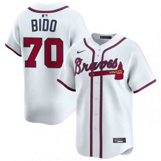 Men Atlanta Braves Nike Alternate Limited Jersey White Bido Osvaldo 70
