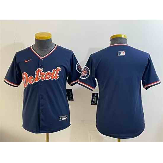 Youth Detroit Tigers Blank Navy 2026 Alternate Vapor Premier Limited Stitched Baseball Jersey