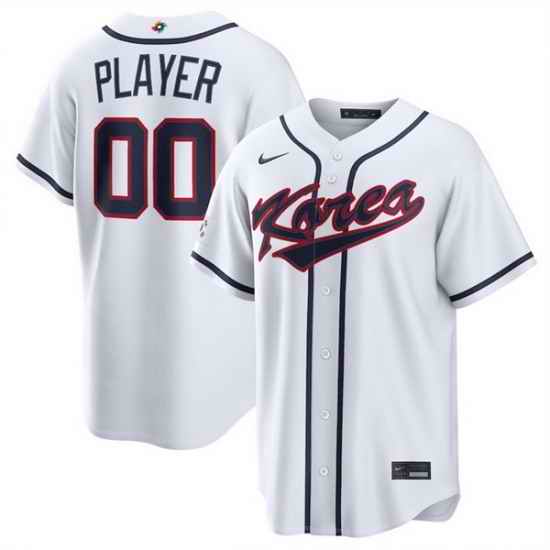 Men Korea Baseball Active Player Custom White 2026 World Baseball Classic Home Stadium Stitched Jersey