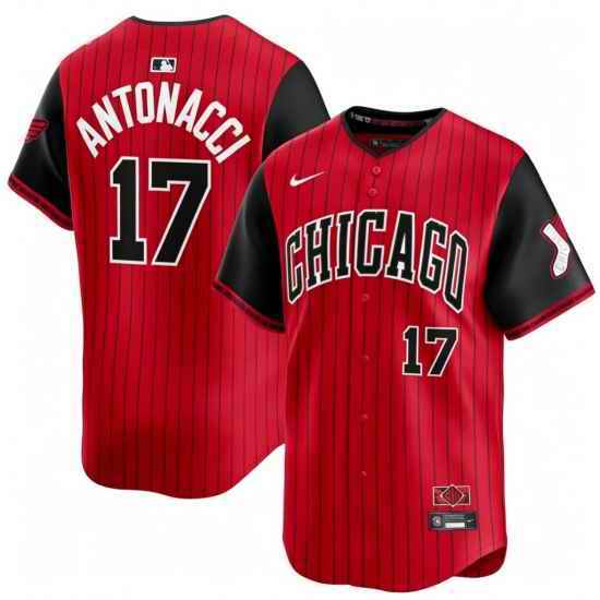 Men Chicago White Sox Sam Antonacci #17 Nike Red Strips City Connect Home Limited Jersey
