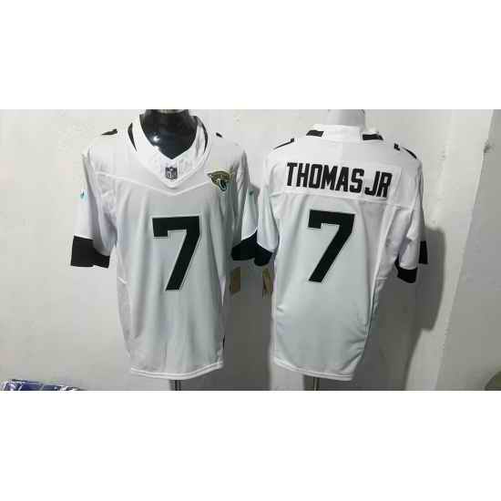 Men Jacksonville Jaguars 7 Brian Thomas Jr White 2025 F U S E  Vapor Limited Stitched Footb