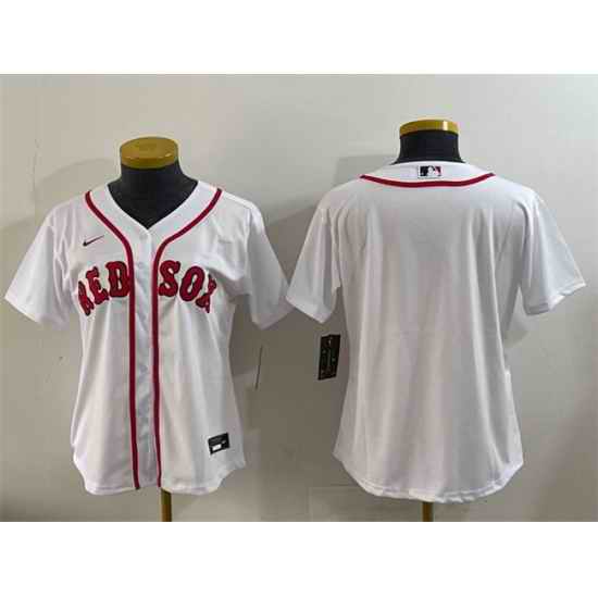 Women Boston Red Sox Blank White Cool Base Stitched Jersey