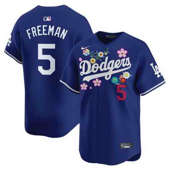 Men Los Angeles Dodgers 5 Freddie Freeman Royal Takashi Murakami 2025 Vapor Limited Stitched Baseball Jersey
