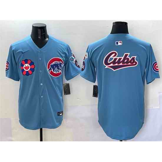 Men Chicago Cubs Team Big Logo Blue 2025 Tokyo Series 2nd Alternate Limited Stitched Baseball Jersey