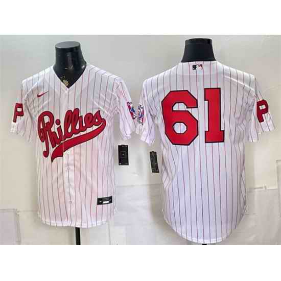 Men Philadelphia Phillies  61 Cristopher Sanchez White 2026 Field of Dreams Stadium Stitched Baseball Jersey