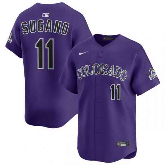 Men Colorado Rockies Nike Purple Alternate Limited Jersey Sugano Tomoyuki 11