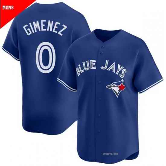 Men Toronto Blue Jays 0 Andres Gimenez Cool Base Stitched Baseball Jersey Blue