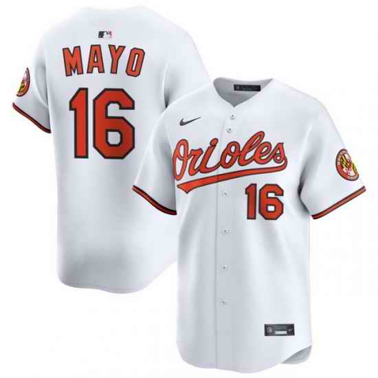 Men Baltimore Orioles Nike Home Limited Jersey White Mayo Coby 16