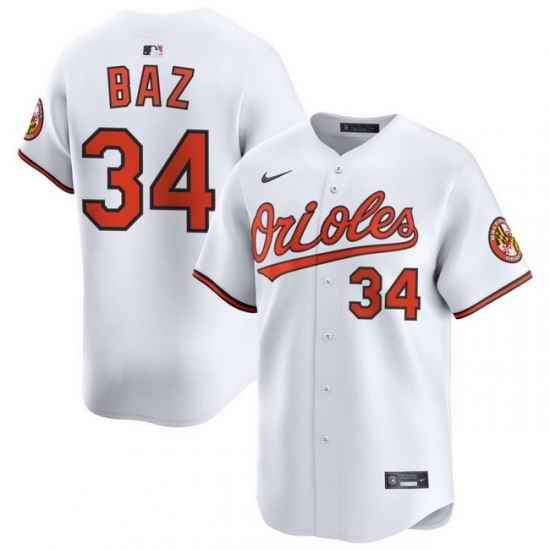 Men Baltimore Orioles Nike Home Limited Jersey White Baz Shane 34