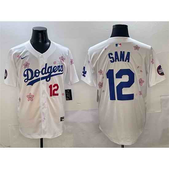 Men Los Angeles Dodgers 12 Sana White 2025 Tokyo Series Limited Stitched Baseball Jersey