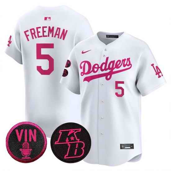 Men Los Angeles Dodgers  5 Freddie Freeman White 2026 Mothers Day Vapor Premier Limited Stitched Baseball Jersey