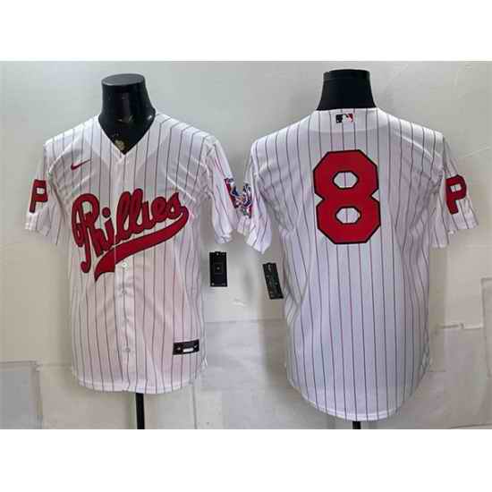 Men Philadelphia Phillies  8 Nick Castellanos White 2026 Field of Dreams Stadium Stitched Baseball Jersey