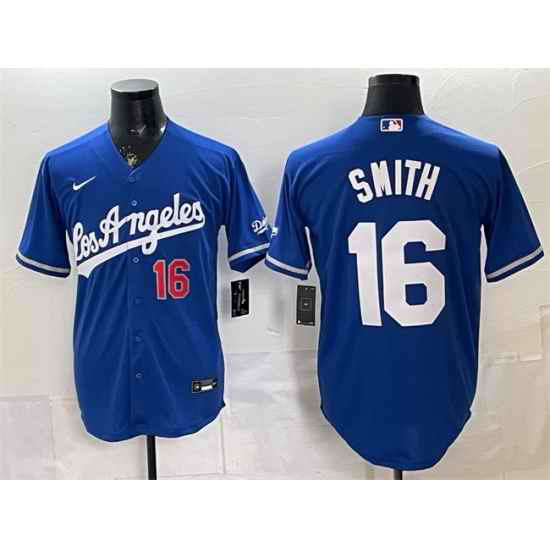 Men Los Angeles Dodgers  16 Will Smith Royal Alternate Stadium Stitched Baseball Jersey