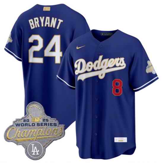 Men Los Angeles Dodgers  24 Kobe Bryant Royal 2026 Alternate Gold Collection Stadium Stitched Baseball Jersey