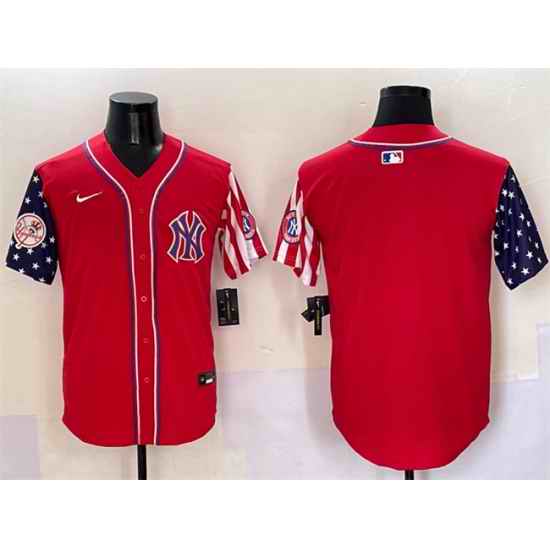 Men New York Yankees Blank Red American Style Limited Stitched Baseball Jersey