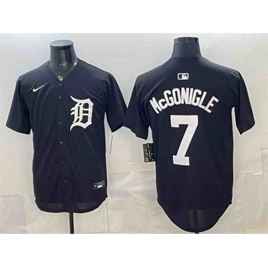 Men Detroit Tigers  7 Kevin McGonigle Black Limited Stitched Baseball Jersey