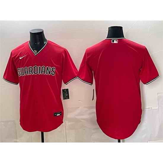 Men Cleveland Guardians Blank Red Cool Base Stitched Baseball Jersey