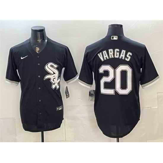 Men Chicago White Sox  20 Miguel Vargas Black Stitched Baseball Jersey