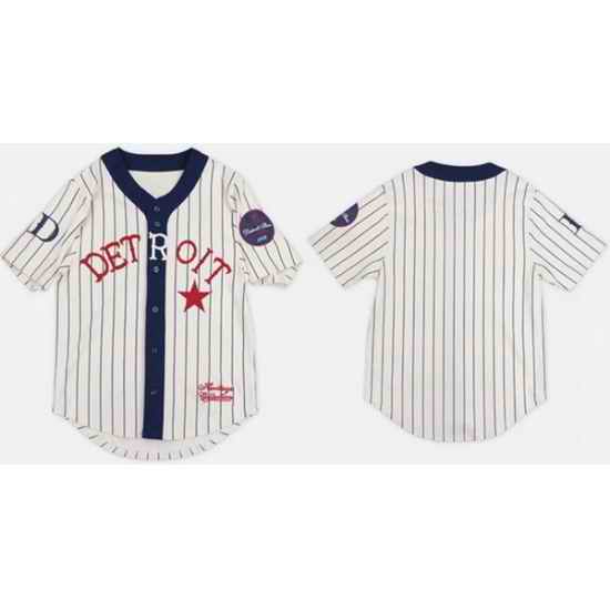 Men Detroit Stars Blank With Patch Stitched Baseball Jersey