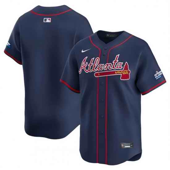 Men Atlanta Braves Blank Navy 2025 Speedway Classic Alternate Limited Stitched Baseball Jersey