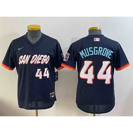 Youth San Diego Padres 44 Joe Musgrove Obsidian 2026 City Connect Stadium Stitched Baseball Jersey