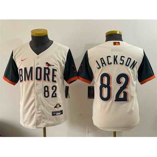 Youth Baltimore Orioles 82 Jeremiah Jackson Natural 2026 City Connect Stadium Stitched Baseball Jersey