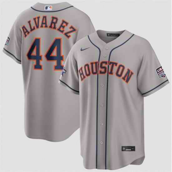 Men Houston Astros  44 Yordan Alvarez Gray 2026 All Star Game   USA 250 Patch Stitched Baseball Jersey