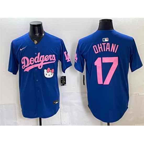 Men Los Angeles Dodgers  17 Shohei Ohtani Royal 2025 Hello Kitty Vapor Limited Stitched Baseball Jersey