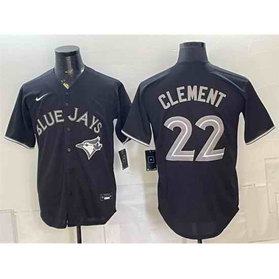 Men Toronto Blue Jays 22 Ernie Clement 2026 Fashion Replica Black Out Stitched Baseball Jersey