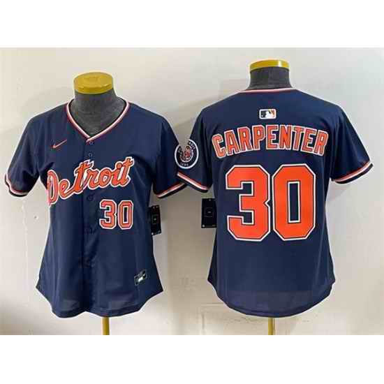 Women Detroit Tigers 30 Kerry Carpenter Navy 2026 Alternate Vapor Premier Limited Stitched Baseball Jersey