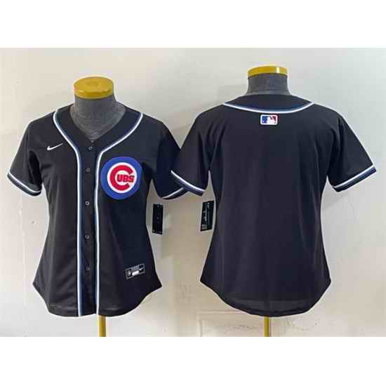 Women Chicago Cubs 2026 Fashion Replica Black Out Stitched Baseball Jersey
