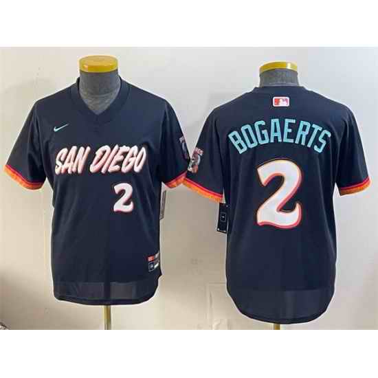 Youth San Diego Padres 2 Xander Bogaerts Obsidian 2026 City Connect Stadium Stitched Baseball Jersey