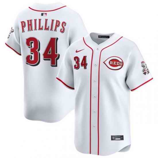 Men Cincinnati Reds Nike White Home Limited Custom Jersey Phillips Connor 34