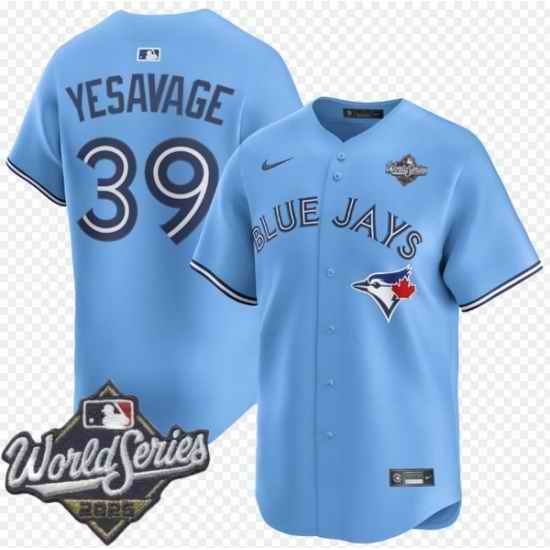 Men Toronto Blue Jays 39 Trey Yesavage Light Blue Cool Base Stitched Baseball Jersey