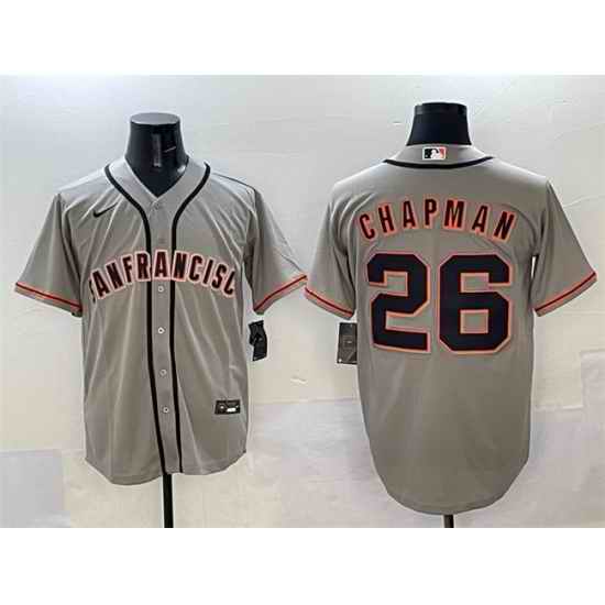 Men San Francisco Giants 26 Matt Chapman Grey Cool Base Stitched Baseball Jersey