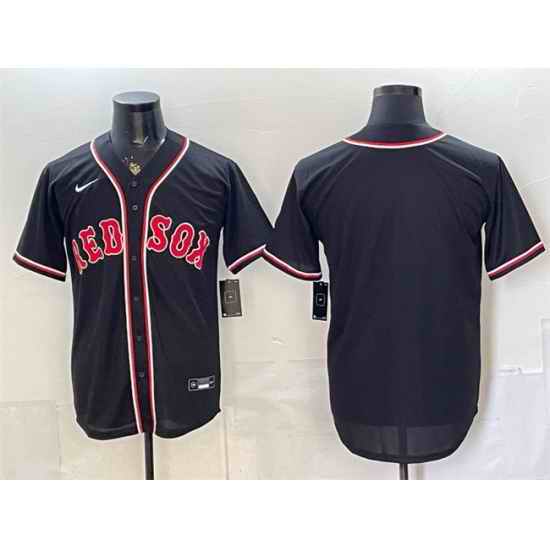 Men Boston Red Sox Blank 2026 Fashion Replica Black Out Stitched Baseball Jersey