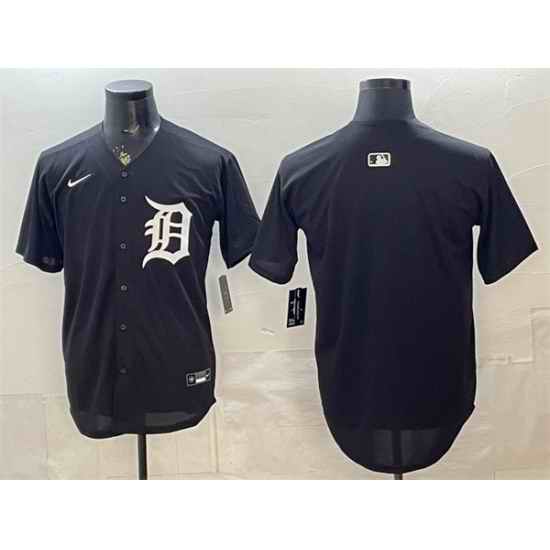 Men Detroit Tigers Blank Black Limited Stitched Baseball Jersey
