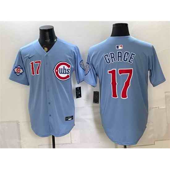 Men Chicago Cubs  17 Mark Grace Blue 2026 2nd Alternate Limited Stitched Baseball Jersey