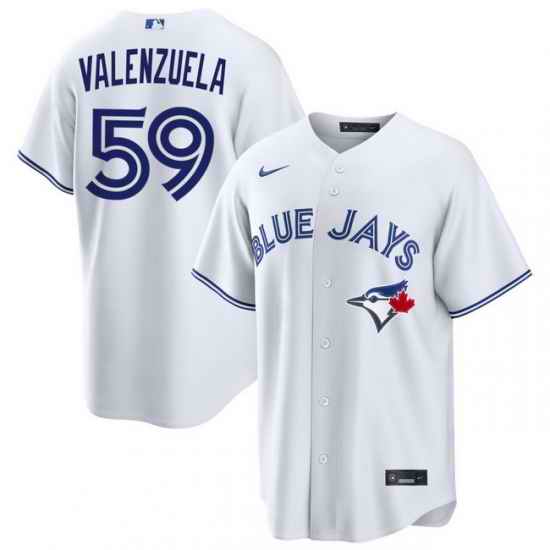 Men Toronto Blue Jays Brandon Valenzuela 59 White Home Limited Stitched Baseball Jersey